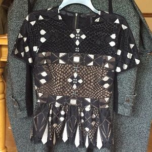 BCBGMAXAZRIA peplum top